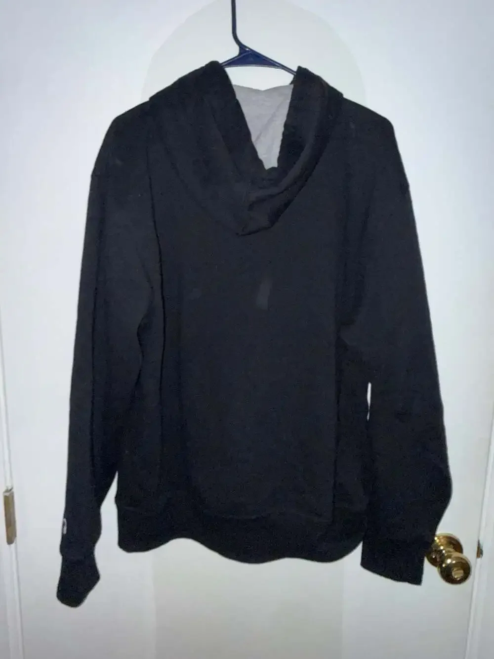 Champion Script Logo Pullover Hoodie Black Size Medium